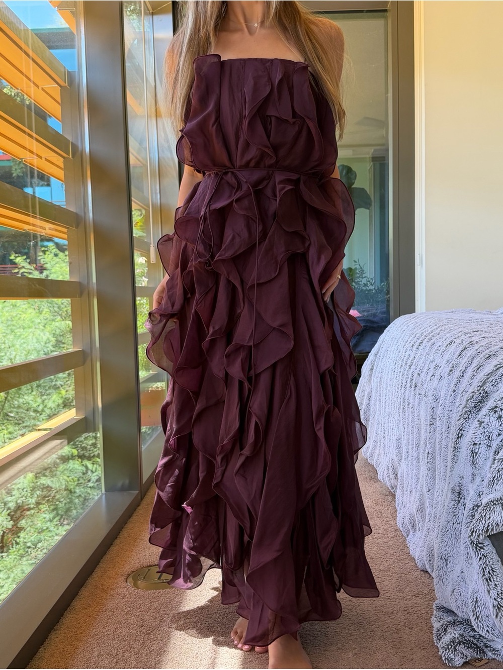 CIEBON Irina Structured Ruffle Cocktail Dress